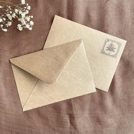 Briefumschlag • C6 • Kraftpapier braun • handbestempelt