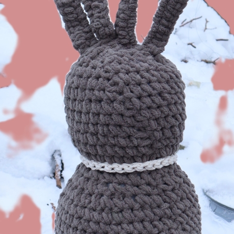 Hase Osterdeko gehäkelt Wohndeko Türstopper Osterhase braun