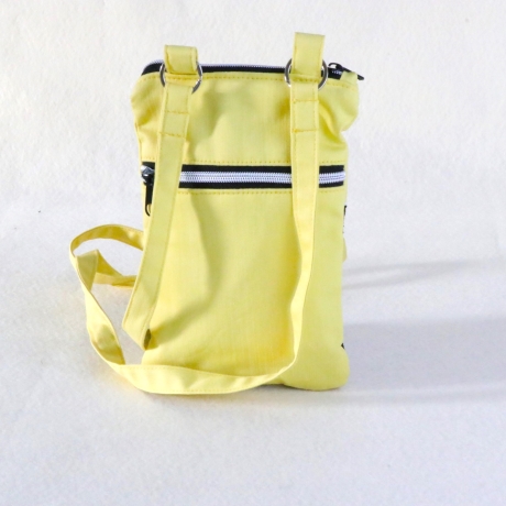 Handtytasche zum Umhängen aus Stoff/kleine Umhängetasche/gelb