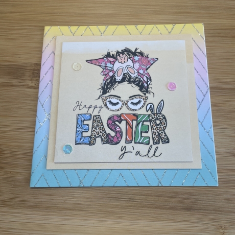 Karte - Osterkarte - Grußkarte Ostern - Happy Easter y' all
