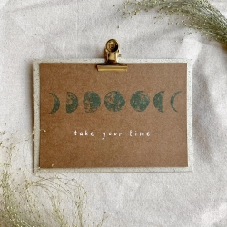 Take your time • Postkarte Karte mit Umschlag • Mond Zeit