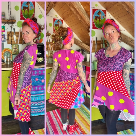 Vokuhila Kleid in A-Form Größe 38-42