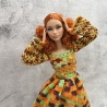 Kleid für Puppen (Barbie, Steffi), orange