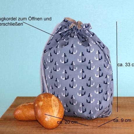 Brotbeutel/Brötchentüte/upcycling Leinenbeutel/Stofftasche