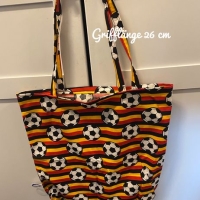 Shoppingtasche Einkaufstasche Unikat - Fußball schwarz rot Gold 