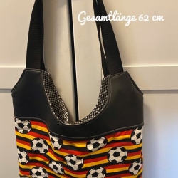 Shoppingtasche Strandtasche Saunatasche - Fußball schwarz