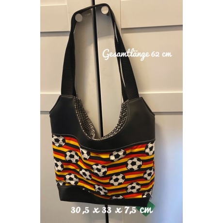 Shoppingtasche Strandtasche Saunatasche - Fußball schwarz