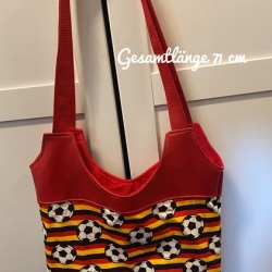 Shoppingtasche Strandtasche Saunatasche - Fußball rot