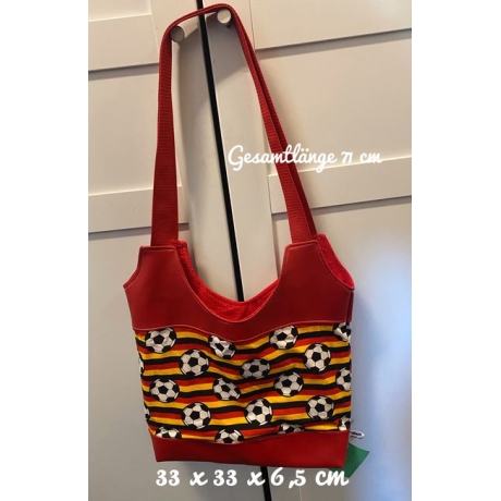 Shoppingtasche Strandtasche Saunatasche - Fußball rot