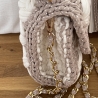 Tasche Umhängetasche Häkeltasche Trachtentasche weiß creme
