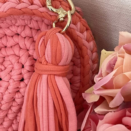 Lachs orange Tasche Umhängetasche Trachtentasche Dirndl Herz