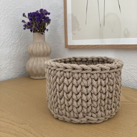 Häkelkorb Korb Körbchen Utensilo • sand beige braun