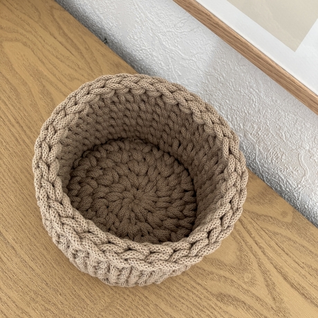 Häkelkorb Korb Körbchen Utensilo • sand beige braun