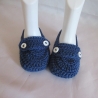 Babyschuhe Slipper dunkelblau Baumwolle für ca. 3-6 Monate -