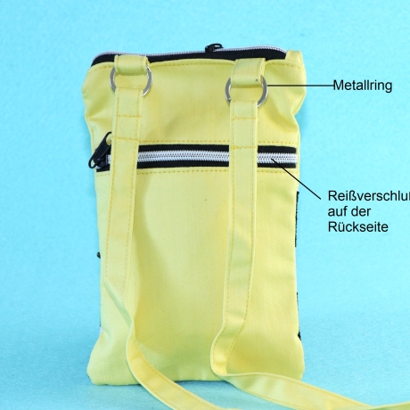 Handtytasche zum Umhängen aus Stoff/kleine Umhängetasche/gelb