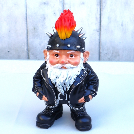 Figur Zwerg Rocker Gnom Wichtel Gartenzwerg Deko Garten Balkon