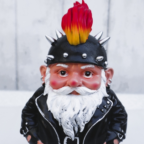 Figur Zwerg Rocker Gnom Wichtel Gartenzwerg Deko Garten Balkon