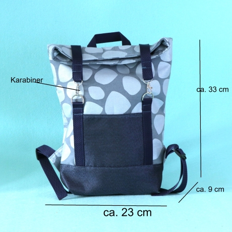 Rucksack/Rollrucksack/Roll Top/Damenrucksack/blau /Cityrucksack