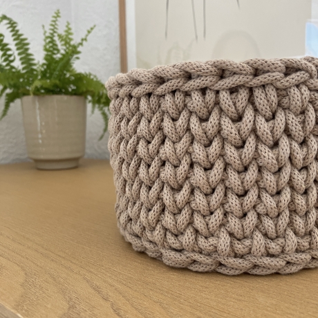 Häkelkorb Korb Körbchen Utensilo • sand beige braun