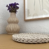 Häkel-Untersetzer • hell beige • rund Deko Boho