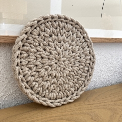 Häkel-Untersetzer • sand beige • rund Deko Boho