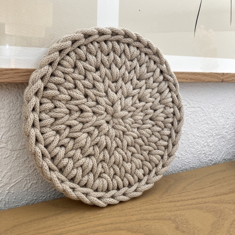 Häkel-Untersetzer • hell beige • rund Deko Boho