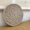 Häkel-Untersetzer • hell beige • rund Deko Boho