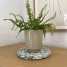 Häkel-Untersetzer • grün weiß meliert • rund Deko Boho