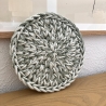 Häkel-Untersetzer • grün weiß meliert • rund Deko Boho