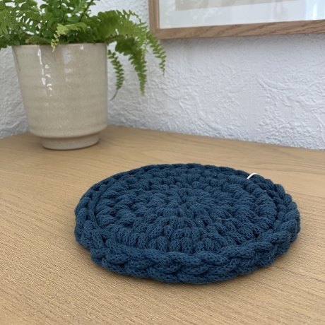 Häkel-Untersetzer • türkis blau • rund Deko Boho