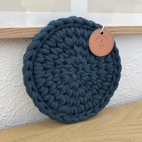 Häkel-Untersetzer • türkis blau • rund Deko Boho