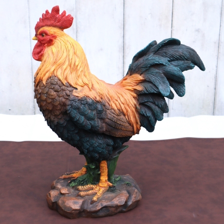 Deko Figur Hahn Garten Balkon Beet Wohndeko groß Aufsteller Huhn