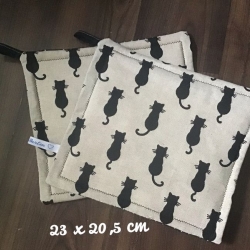 Topflappen Set XL - doppellagig Einzigartig - Katzen schwarz