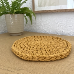 SALE B-Ware • Untersetzer • gelb gehäkelt Deko Boho