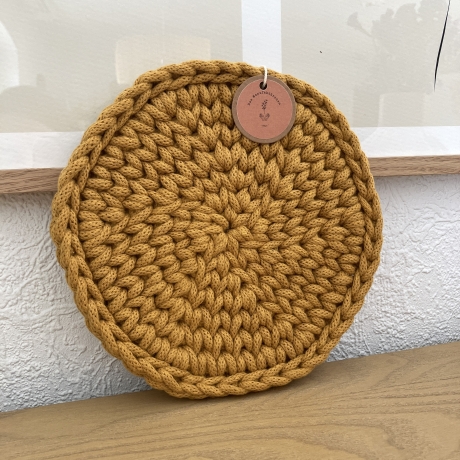 SALE B-Ware • Untersetzer • gelb gehäkelt Deko Boho