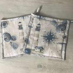 Topflappen Set XL - doppellagig Einzigartig - Leuchtturm groß