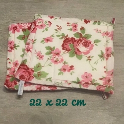 Topflappen Set XL doppellagig Geschenk Einzigartig - Rosen pink