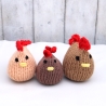 Huhn Osterdeko gestrickt Wohndeko Osterhuhn beige klein Tischdeko