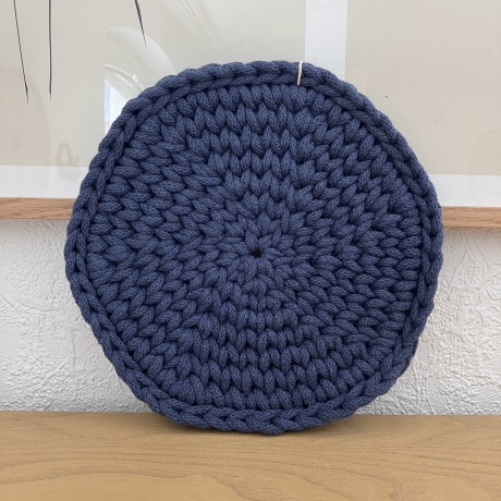 SALE B-Ware • Untersetzer • dunkel blau gehäkelt Deko