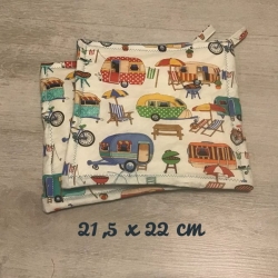 Topflappen Set XL doppellagig Geschenk Einzigartig - Camping