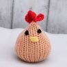 Huhn Osterdeko gestrickt Wohndeko Osterhuhn beige klein Tischdeko
