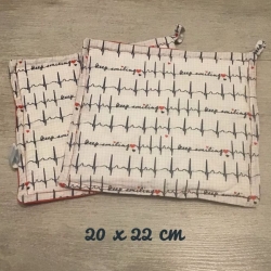 Topflappen Set XL doppellagig Geschenk Einzigartig - Herzschlag