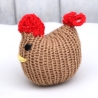 Huhn Osterdeko gestrickt Wohndeko Osterhuhn beige klein Tischdeko