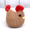 Huhn Osterdeko gestrickt Wohndeko Osterhuhn beige klein Tischdeko