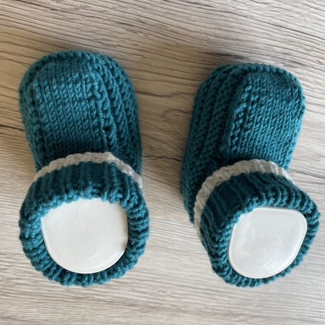 Handgestrickte Baby-Schuhe / Booties Gr. 50/56