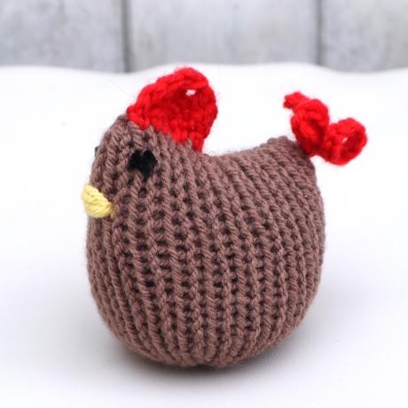 Huhn Osterdeko gestrickt Wohndeko Osterhuhn braun klein Tischdeko
