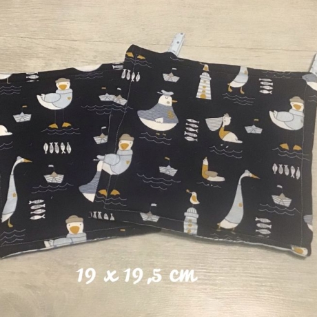 Topflappen Set XL doppellagig Geschenk Einzigartig -lustige Enten