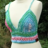 Top gehäkelt Häkeltop Oberteil Bustier Damenmode Handarbeit 