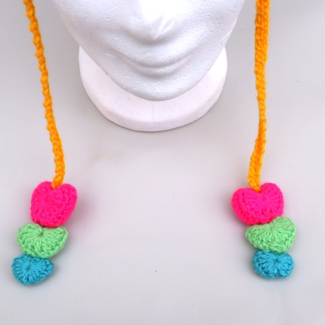 Katzenohrmütze Cat Ear Beanie Mütze gehäkelt neonfarbig modern