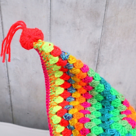 Katzenohrmütze Cat Ear Beanie Mütze gehäkelt neonfarbig modern